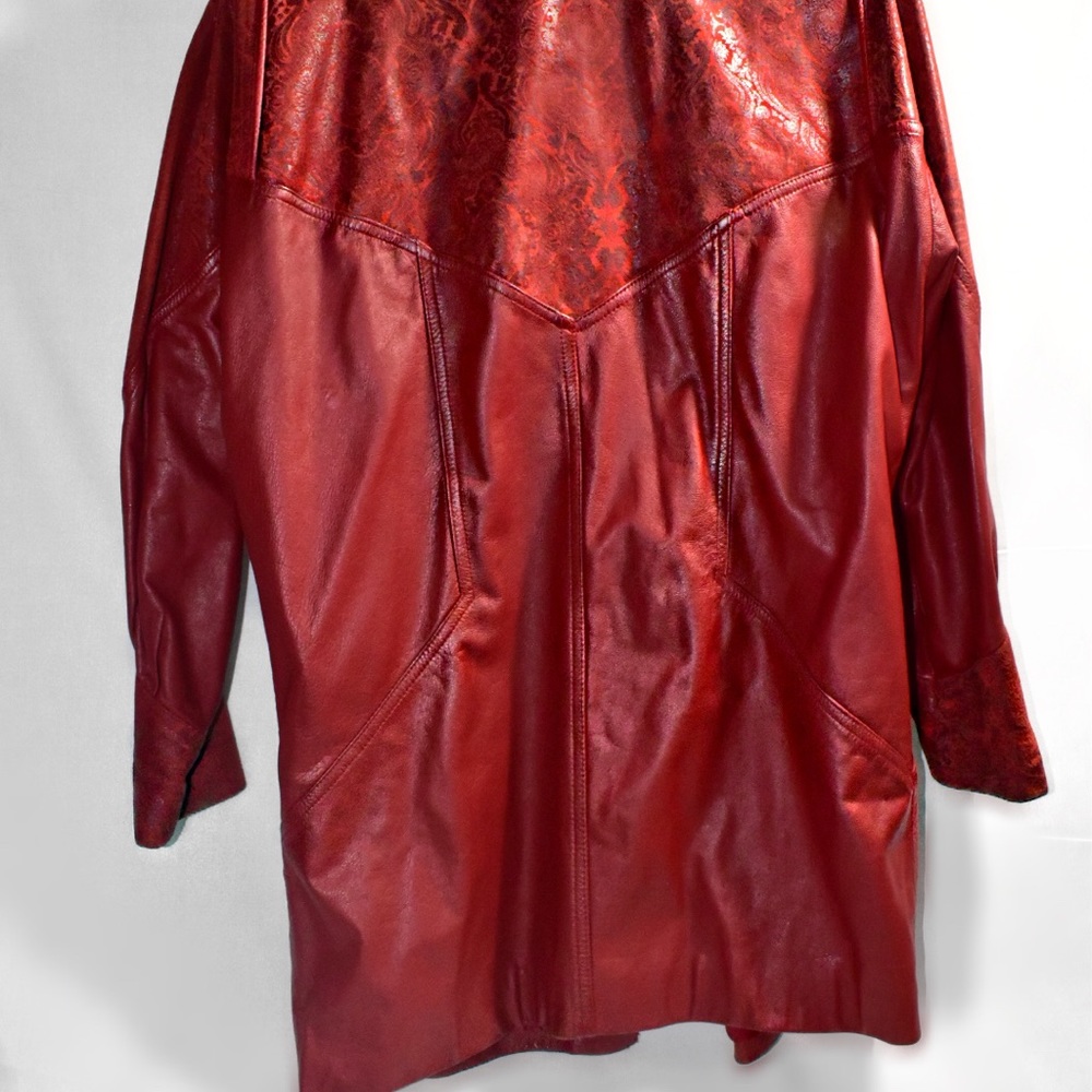 Red leather Jacket - Picture 3 of 5